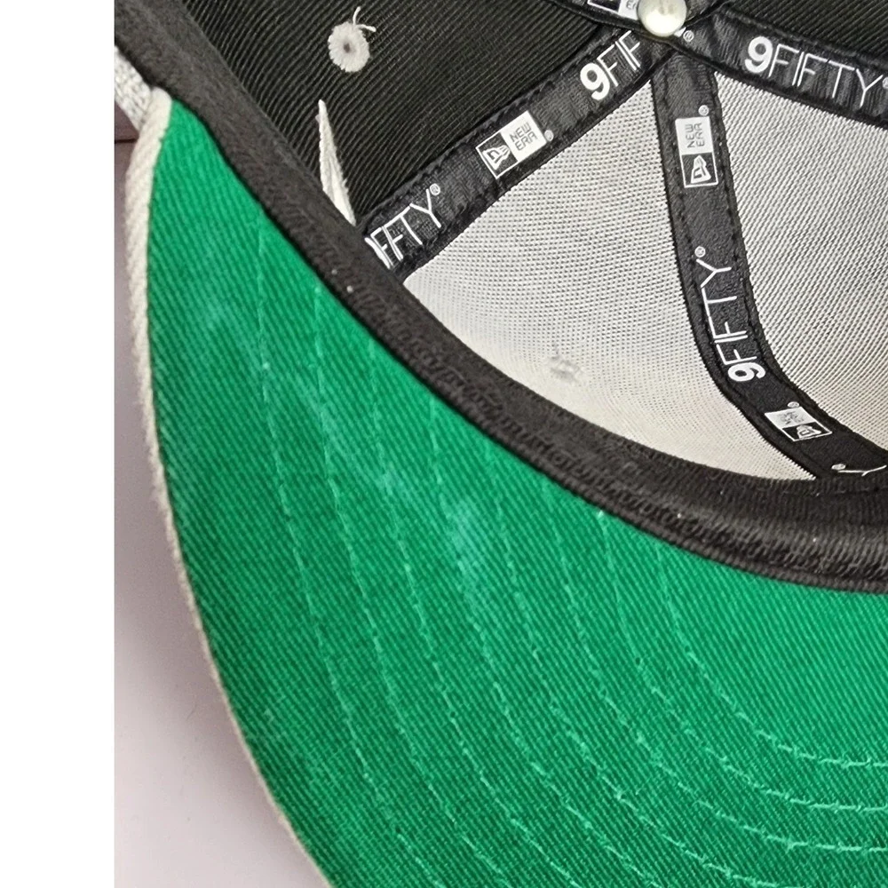 New Era 9FIFTY Raiders Snapback‎ Hat Black Silver Jagged NFL Cap Green Bottom